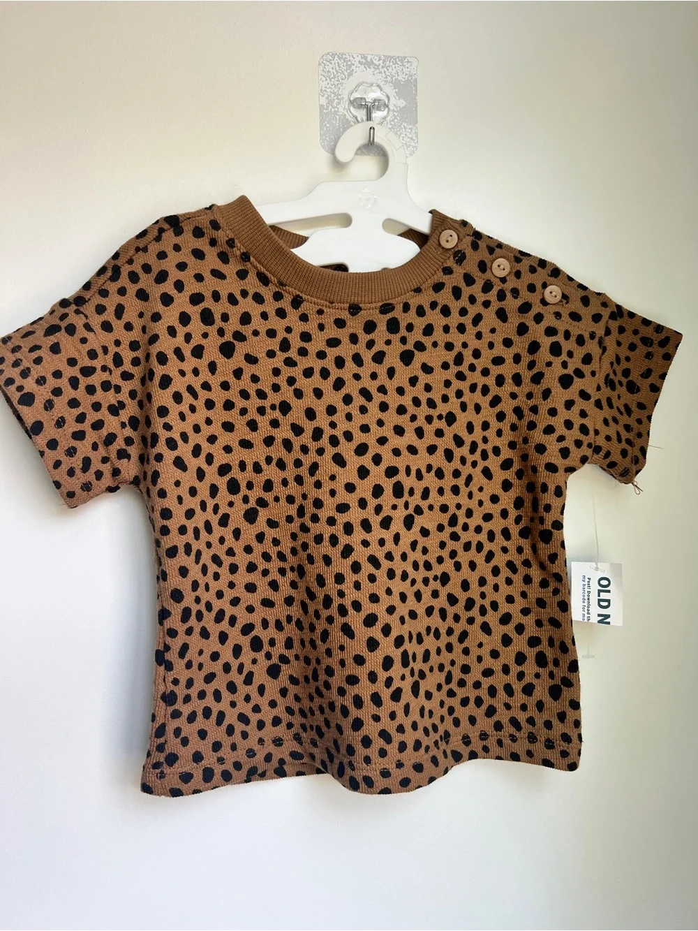 Old Navy Brown Cheetah Print Short Sleeve Top 6–12M